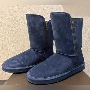 Suede Boots - Navy Blue